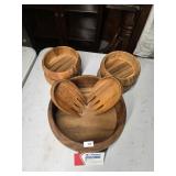 Wood Salad Bowl Set