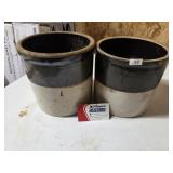 Pair of Stoneware Crocks