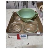 Vintage Fire King Jadite Batter Bowl & Pyrex Dish