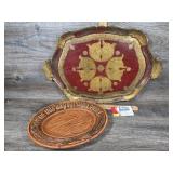 Vntg Italian Florentine Serving Tray &
