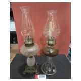 Vintage Oil Lamp Pair