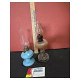 Primitive Acorn Enamelware Blue Metal Mini Oil Lam