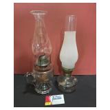 Vintage Finger Oil Lamp Pair