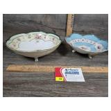 Antq R.S. Prussia Porcelain Footed Serving Bowls