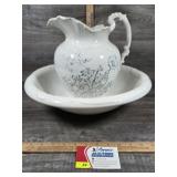 Antique C.P. Co. Ceramic Wash Basin & Pitcher