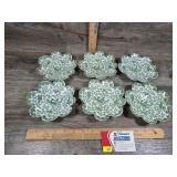 Vntg Green & White transferware porcelain dishes