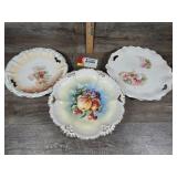 Antique R.S. Prussia Porcelain Cake Plate Trio