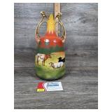 Porcelain Two Handled Hand-Painted Vase