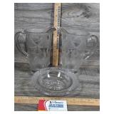 Vntg National Glass Co. EAPG Clear Glass Pitchers