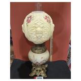 Vintage Milk Glass GWTW Oil Lamp