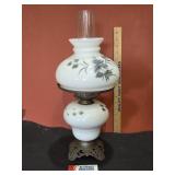 Antique Milk Glass Hurricane GWTW Oil Lamp