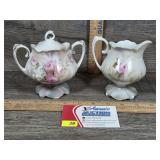 Antq R.S. Prussia Porcelain Creamer & Sugar