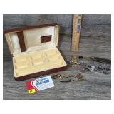 Cuff Links & Tie Clips w/ Jewelry Box