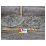 Vntg Federal Glass Hobnail & Pressed Petal Bowls