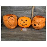 Halloween Candy Buckets & Jack-O-Lantern Light
