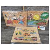 Vintage Fisher-Price Wood Peg & Tray Puzzles