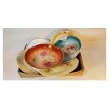 Flat of Vintage Hand Painted Bowls