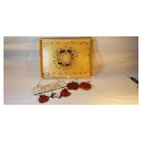 Wood Serving Tray & Apples Decor