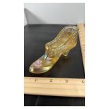 Fenton hand painted slipper. A. Deem