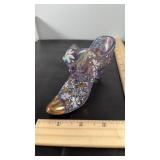 Fenton cats head hand painted shoe. Christine