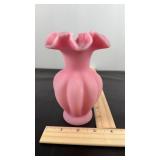 Small pink satin vase