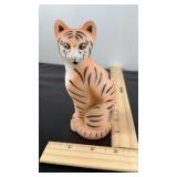 Fenton hand painted large cat tiger. C.C. Hardman