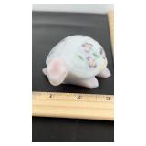 Fenton hand painted turtle. S. Hopkins