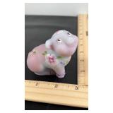 Fenton hand painted pig. Burkhart