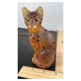 Fenton hand painted large cat