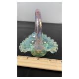 Fenton mini basket. Iridescent