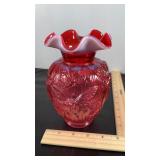 Fenton glassware butterfly vase