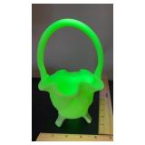 Fenton basket. Lime green 3 toed basket grapes.