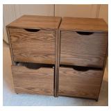 2 wood filing cabinets