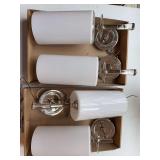 Set of 4 lamps. 1 is missing clear top piece