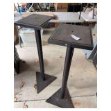 2 metal speaker stands and mounts
