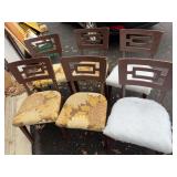 Set of 6 wood chairs in need of TLC