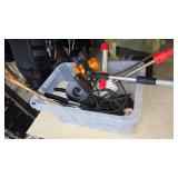 Tote of miscellaneous tools