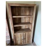 Pair of Country style storage cabinets. 34” wide by 70.5” tall by 13” deep.