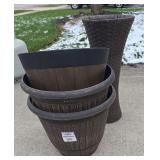 3 flower pots 1 plant stand