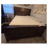 Full-size bed frame mattress and box spring