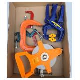 Clamps and 100ft tape measure
