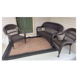 Patio set and rug