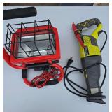 Ryobi sawzall and work light
