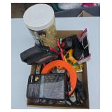 Flat with drill bits zip ties and miscellaneous