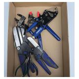 Flat of Kobalt hose cutters and pliers