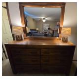 Dresser with mirror ONLY lamps not included