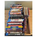 Box of blu ray discs and CDs