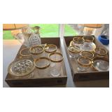 Gold rimmed glassware