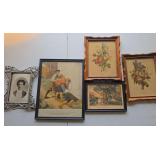 5 small antique prints