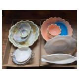 2 flats of decorative glass and china